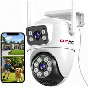 Dual Lens Security Camera Outdoor, 6MP 5GHz WiFi Camera for Home Security in Kuwait