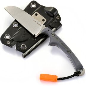 Scout Feather - Fixed Blade Survival Knife with built-in Firestarter for Camping, Hunting, Outdoor Adventure and Culinary Needs - VG10 Blade, Whistle, Knife Sharpener, Compact Sheath & G10 Handle in Saudi Arabia