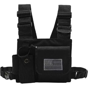 Radio Chest Harness Chest Front Single Pack Pouch Holster Vest Rig for Motorola Midland Kenwood Baofeng Retevis Walkie Talkie with Reflective Strips Shoulder in Saudi Arabia