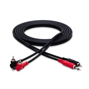 Hosa CRA-202DJ Stereo Interconnect, Dual RCA to Dual Right-Angle RCA with Ground Wire, 6.6 Feet in Saudi Arabia