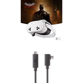 Meta Quest 3S سعة 256 جيجابايت - احصل على Batman: Arkham Shadow وتجربة لمدة 3 أشهر من Meta Quest+ متضمنة - سماعة الرأس الكل في واحد + كابل Meta Quest Link - كابل سماعة الواقع الافتراضي لـ Quest - 16FT (5M) - PC VR in Kuwait