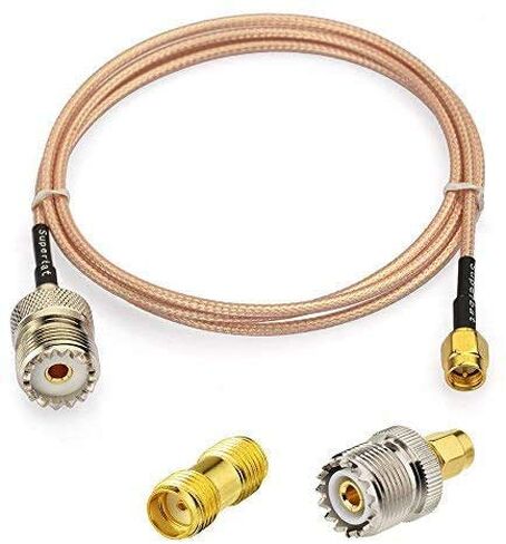 كابل Superbat RF Coax SMA ذكر إلى UHF أنثى SO-239 + 2 قطعة محول SMA SMA UHF أنثى SO239 محول لتطبيقات الترددات اللاسلكية/راديو CB/هوائي الراديو المحمول/جهاز الاتصال اللاسلكي وما إلى ذلك (حزمة من 2) in Kuwait