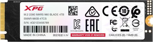 محرك أقراص الحالة الصلبة الداخلي XPG Mars980Blade PCIe5.0 NVMe M.2 2280 - قراءة تصل إلى 14,000 ميجابايت/ثانية، PCIeGen5 x4 SSD (SMAR-980B-1TCS) in Kuwait