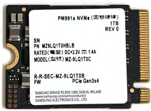 SAMSUNG 1 تيرابايت SSD M.2 2230 30mm PM991a NVMe PCIe Gen3 x4 MZ9LQ1T0HBLB محرك الحالة الصلبة لجهاز Surface Pro Steam Deck Dell HP Lenovo Laptop Ultrabook Tablet in Kuwait