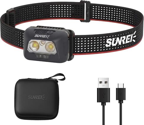 SUNREI Dual Power 600LM RGB Headlamp, 1500mAh Motion Sensor Head Light in Saudi Arabia