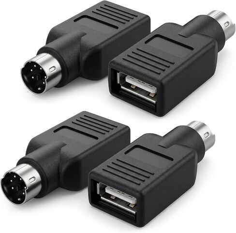 4-Pack PS/2 to USB Adapter, Black Male to Female Keyboard Adapters in Saudi Arabia
