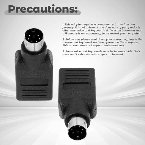 4-Pack PS/2 to USB Adapter, Black Male to Female Keyboard Adapters in Saudi Arabia