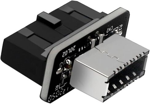 محول WLGQ USB 3.0 19-Pin إلى USB 3.2 Type E، محول اللوحة الأم الداخلي، منفذ اللوحة الأمامية من النوع C، أسود in Kuwait
