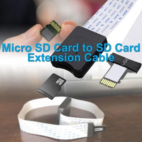 HQRP 2-Pack Micro SD to SD Card Male to Female Extension Cable Adapter - Flexible TF Card Extender for 3D Printer, Car GPS, DVR, Raspberry Pi, Ender 3 V2, CR-10 in Saudi Arabia