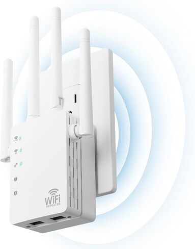 WiFi Extender with Ethernet Port, Covers Up to 13888 Sq.ft and 150+ Devices, WiFi Extender Signal Booster with Dual Band 5GHz/2.4GHz, Antennas, Ethernet Port & EasyMesh, 1-Tap Setup in Saudi Arabia