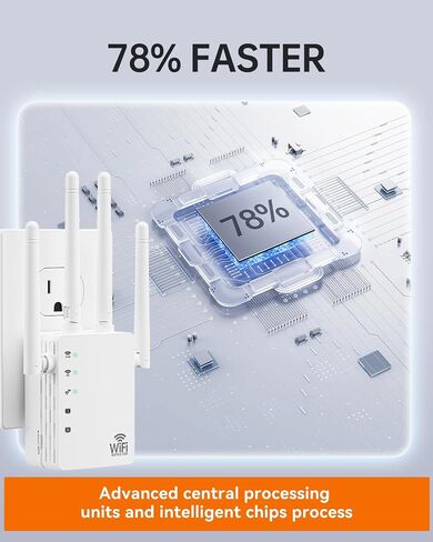WiFi Extender with Ethernet Port, Covers Up to 13888 Sq.ft and 150+ Devices, WiFi Extender Signal Booster with Dual Band 5GHz/2.4GHz, Antennas, Ethernet Port & EasyMesh, 1-Tap Setup in Saudi Arabia