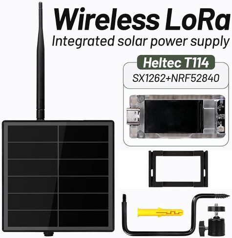 KEEPTEEN D5L-H4 Solar LoRa Kit, Mesh Repeater Node 5W Solar Panel with Heltec T114 LoRa Module, Compatible with Meshtastic/Meshcore, 915MHz & GPS, Quick Bluetooth Setup in Saudi Arabia