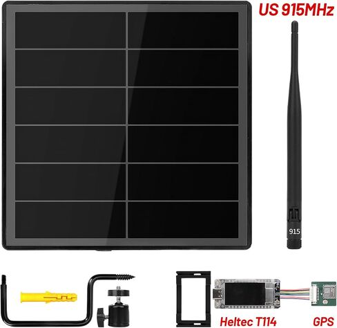 KEEPTEEN D5L-H4 Solar LoRa Kit, Mesh Repeater Node 5W Solar Panel with Heltec T114 LoRa Module, Compatible with Meshtastic/Meshcore, 915MHz & GPS, Quick Bluetooth Setup in Saudi Arabia