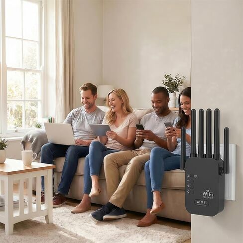 WiFi Extender, Fastest WiFi Booster 1200Mbps Dual Band (5.8GHz/2.4GHz) WiFi Extenders Signal Booster for Home, WiFi Repeater with Ethernet Port Covers up to 10000sq. ft and 55 Devices in Saudi Arabia