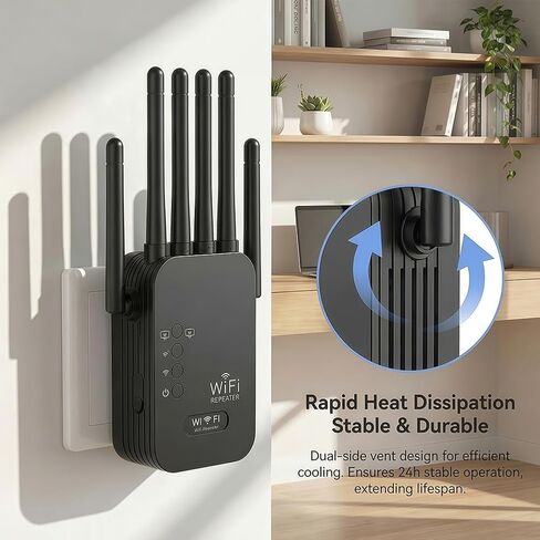 WiFi Extender, Fastest WiFi Booster 1200Mbps Dual Band (5.8GHz/2.4GHz) WiFi Extenders Signal Booster for Home, WiFi Repeater with Ethernet Port Covers up to 10000sq. ft and 55 Devices in Saudi Arabia