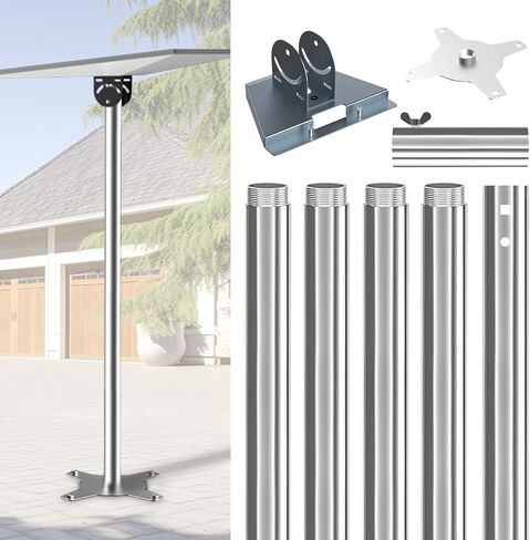 for Starlink Standard 4/4X/V4/Gen 3 Pole Mount Kit with Pipe Adapter, Thickened Stainless Steel, Starlink Mounting Starlink Base Bracket (5 Section Straight with Mount) in Saudi Arabia