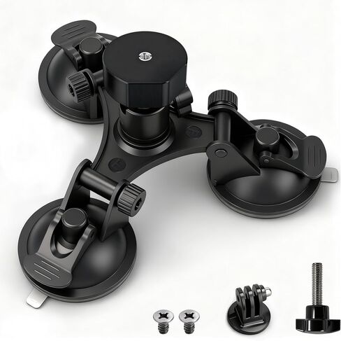 Starlink Mini Mount, Suction Cup Roof Mount with Triple Locking Base with Dual 1/4" & 3/8" Threads, Suitable for Smooth Surface Installation Such as Roof/Sunroof/RV/Windows in Saudi Arabia