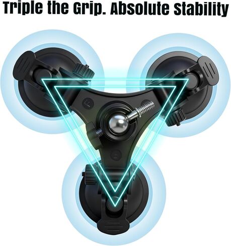 Starlink Mini Mount, Suction Cup Roof Mount with Triple Locking Base with Dual 1/4" & 3/8" Threads, Suitable for Smooth Surface Installation Such as Roof/Sunroof/RV/Windows in Saudi Arabia