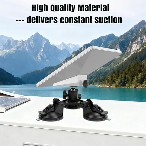 Starlink Mini Mount, Suction Cup Roof Mount with Triple Locking Base with Dual 1/4" & 3/8" Threads, Suitable for Smooth Surface Installation Such as Roof/Sunroof/RV/Windows in Saudi Arabia