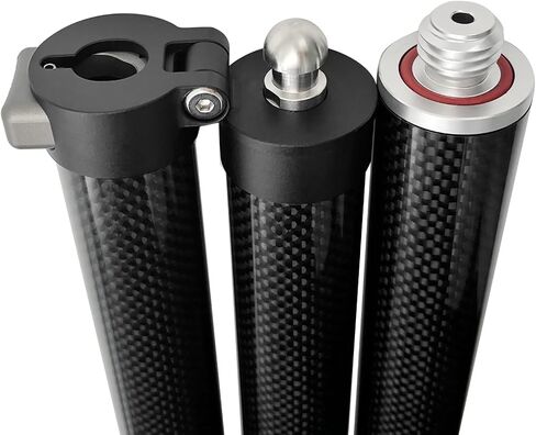 عمود مسح من ألياف الكربون 1.8 متر، 3 أقسام قابل للطي GPS RTK Rover Rod مع قفل سريع الإصدار مستوى الفقاعات 32 مم 5/8"-11 خيط لمحطة إجمالي GNSS Prism in Kuwait