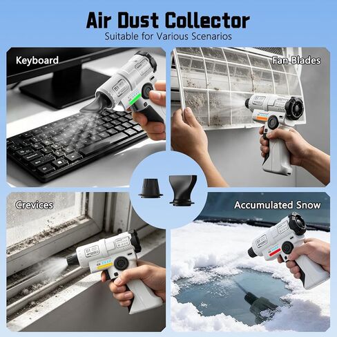 yAyusi Rechargeable Electric Duster,130000RPM Super Power Electric Air Duster,Portable Cordless Duster with LED Light,Stepless Speed ​​Adjustment Dust Blower for Computer,Outdoor,House and Car in Kuwait
