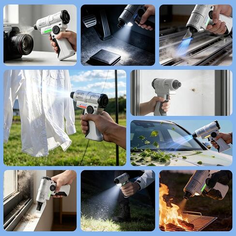 yAyusi Rechargeable Electric Duster,130000RPM Super Power Electric Air Duster,Portable Cordless Duster with LED Light,Stepless Speed ​​Adjustment Dust Blower for Computer,Outdoor,House and Car in Kuwait