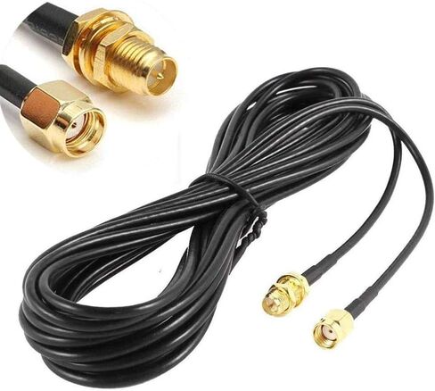 CORONIR 33ft WiFi Antenna Extension Cable Coaxia RP Male to Female Connector for Wireless LAN Router Bridge Cellular Security IP Camera Extension in Kuwait