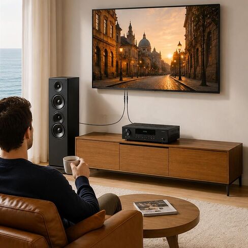 1 in 2 Out Digital Optical Audio Splitter Cable Fiber Optic Splitter for TV Sound Bar Receiver and Home Theater System in Saudi Arabia