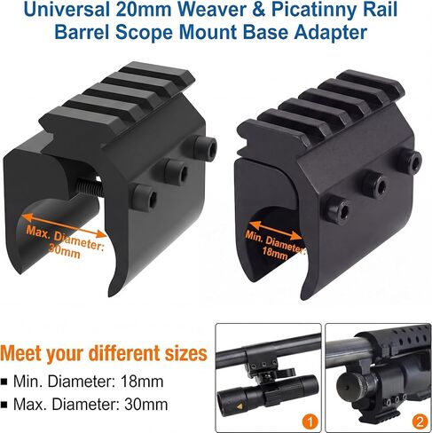 محول السكك الحديدية Persei Barrel Clamp Mount Picatinny لمصباح يدوي بالليزر in Kuwait