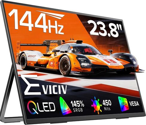 شاشة EVICIV المحمولة 24 بوصة 144 هرتز، 145% sRGB QLED 0.1MS شاشة الألعاب in Kuwait