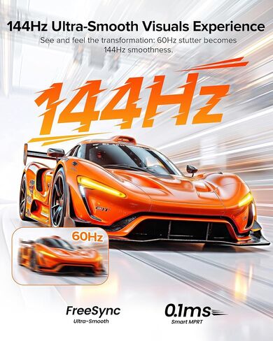 شاشة EVICIV المحمولة 24 بوصة 144 هرتز، 145% sRGB QLED 0.1MS شاشة الألعاب in Kuwait