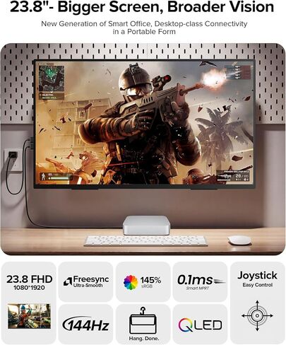شاشة EVICIV المحمولة 24 بوصة 144 هرتز، 145% sRGB QLED 0.1MS شاشة الألعاب in Kuwait