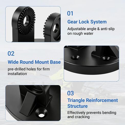 Fish Finder Mounting Bracket Compatible with Humminbird PiranhaMAX 4DI, Adjustable Tilt & Swivel Fish Finder Replacement Base, Kayak Boat Holder with Humminbird , 360°Rotation & 180°Tilt (Black) in Kuwait