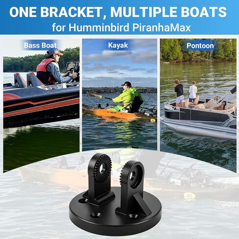 Fish Finder Mounting Bracket Compatible with Humminbird PiranhaMAX 4DI, Adjustable Tilt & Swivel Fish Finder Replacement Base, Kayak Boat Holder with Humminbird , 360°Rotation & 180°Tilt (Black) in Kuwait