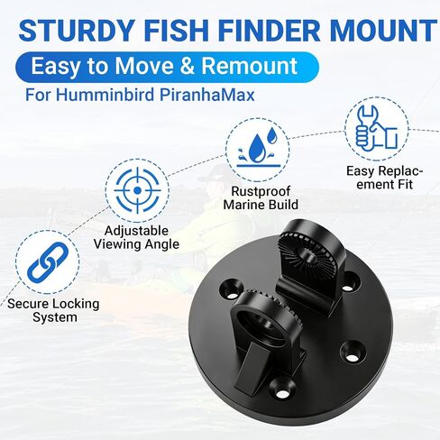 Fish Finder Mounting Bracket Compatible with Humminbird PiranhaMAX 4DI, Adjustable Tilt & Swivel Fish Finder Replacement Base, Kayak Boat Holder with Humminbird , 360°Rotation & 180°Tilt (Black) in Kuwait