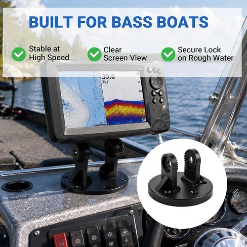 Fish Finder Mounting Bracket Compatible with Humminbird PiranhaMAX 4DI, Adjustable Tilt & Swivel Fish Finder Replacement Base, Kayak Boat Holder with Humminbird , 360°Rotation & 180°Tilt (Black) in Kuwait