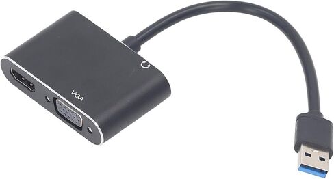 USB 3.0 to HD Adapter, Stainless Steel USB 3.0 to VGA Adapter with High Speed Simultaneous Output, Ideal for Movie Meeting Presentation in Kuwait