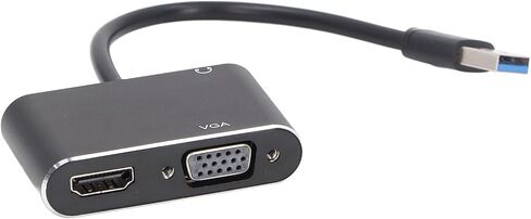 USB 3.0 to HD Adapter, Stainless Steel USB 3.0 to VGA Adapter with High Speed Simultaneous Output, Ideal for Movie Meeting Presentation in Kuwait