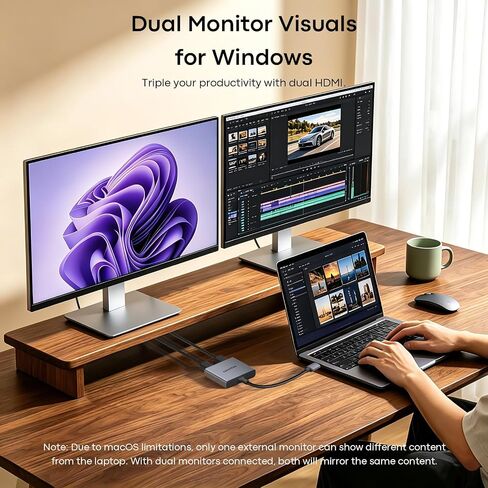 UANTIN USB-A إلى محول HDMI مزدوج، شاشة ممتدة للشاشة المزدوجة in Kuwait