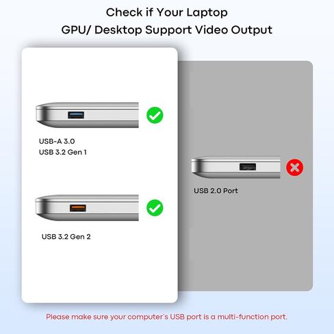 UANTIN USB-A إلى محول HDMI مزدوج، شاشة ممتدة للشاشة المزدوجة in Kuwait