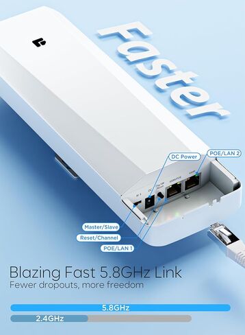 نقطة جسر لاسلكية إلى نقطة IEEE 802.11 900 ميجا بايت/ثانية 5.8 جيجا هرتز مع كلا القطبين، اتصالات الشبكة للمتجر، الحظيرة، مبنى المرآب، مجموعة مسافة طويلة 3 كيلومتر تم تكوينها مسبقًا. (3KM 2-حزمة) in Kuwait