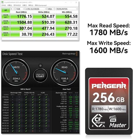 بطاقة ذاكرة بيرجير 256 جيجابايت CFexpress 4.0 نوع A VPG200 (السلسلة الرئيسية) in Kuwait