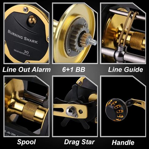 Sougayilang Trolling Reel Saltwater Level Wind Reels, Drag Reels Boat Fishing Ocean Fishing for Sea Bass Grouper in Saudi Arabia