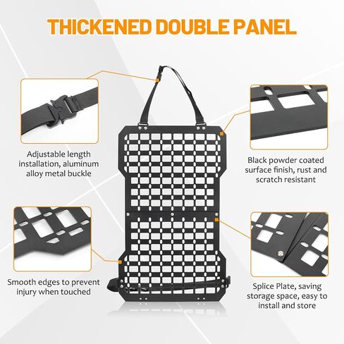 Truck Gun Rack Molle Seat Back Organizer Gun Holder Molle Panel for Vehicles Tactical Truck Mount Panels in Kuwait
