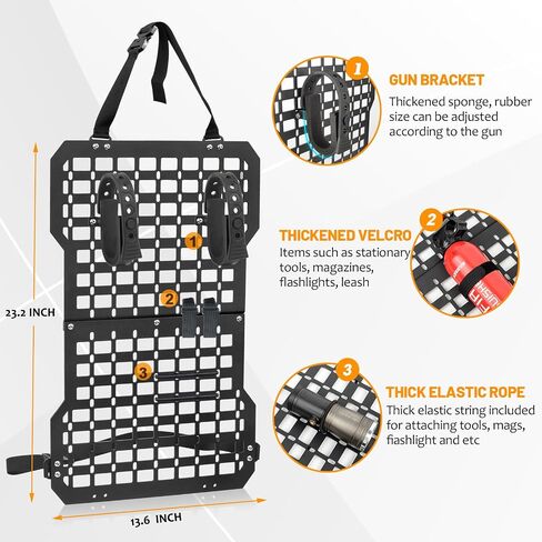 Truck Gun Rack Molle Seat Back Organizer Gun Holder Molle Panel for Vehicles Tactical Truck Mount Panels in Kuwait
