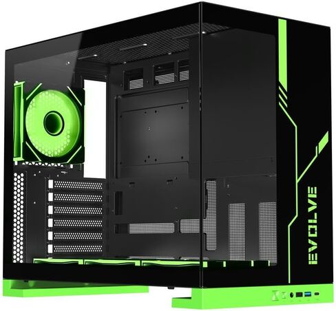 DIYPC IDX8-BK-ARGB Black USB3.0/ Type C Tempered Glass ATX Gaming Computer Case w/Dual Tempered Glass Panel and 4 x ARGB PWM Fans (Pre-Installed) in Saudi Arabia