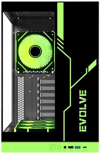 DIYPC IDX8-BK-ARGB Black USB3.0/ Type C Tempered Glass ATX Gaming Computer Case w/Dual Tempered Glass Panel and 4 x ARGB PWM Fans (Pre-Installed) in Saudi Arabia