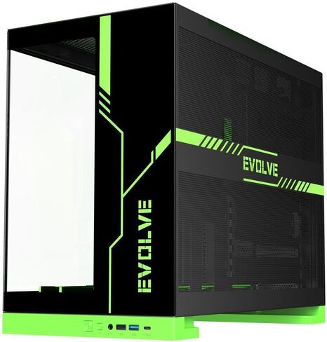 DIYPC IDX8-BK-ARGB Black USB3.0/ Type C Tempered Glass ATX Gaming Computer Case w/Dual Tempered Glass Panel and 4 x ARGB PWM Fans (Pre-Installed) in Saudi Arabia