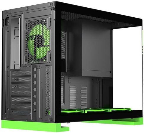 DIYPC IDX8-BK-ARGB Black USB3.0/ Type C Tempered Glass ATX Gaming Computer Case w/Dual Tempered Glass Panel and 4 x ARGB PWM Fans (Pre-Installed) in Saudi Arabia