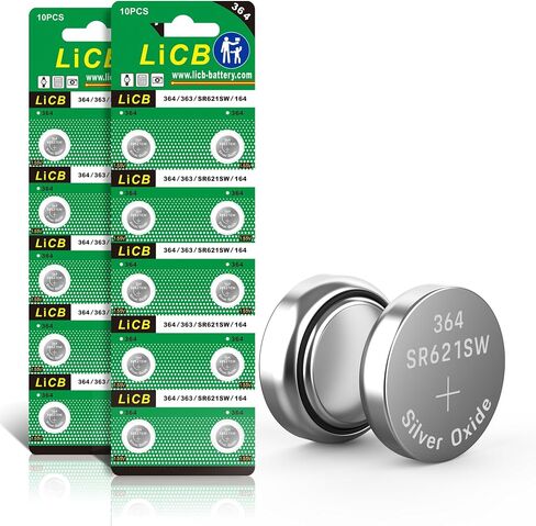 LiCB 20 Pack SR621SW 364 164 363 AG1 Battery 1.5V Button Cell Watch Batteries in Kuwait